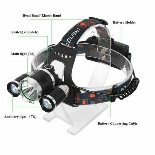 Rechargeable Head Torch Fish Headlamp Light Lamp 12000LM 3 x XML T6 LED Zoom UK 